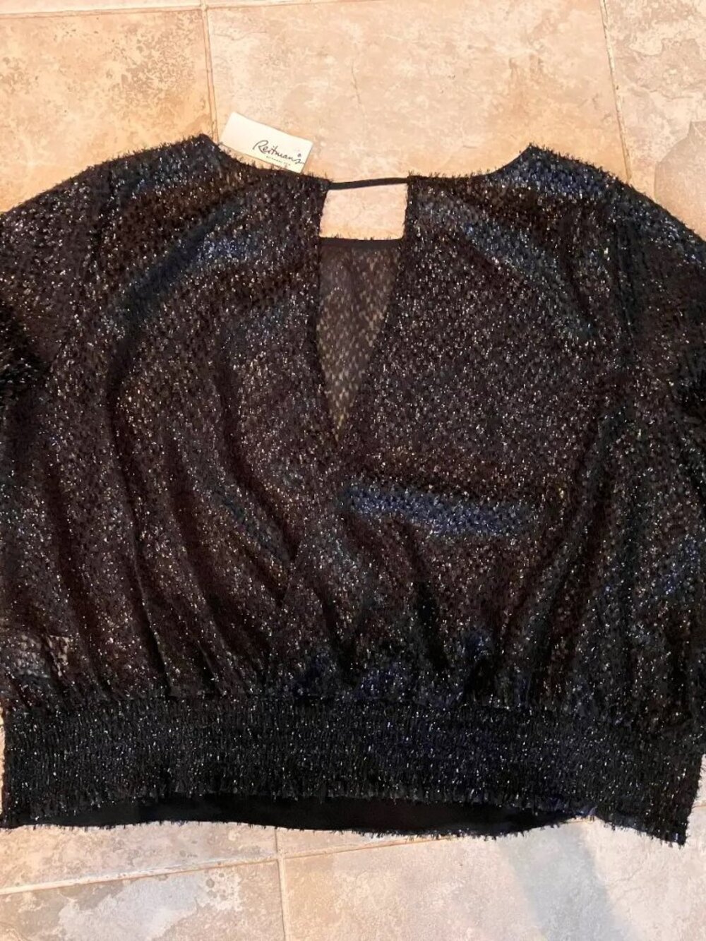 NEW BNWT *** Sparkly Black Blouse Rock & Shine Reitmans XL